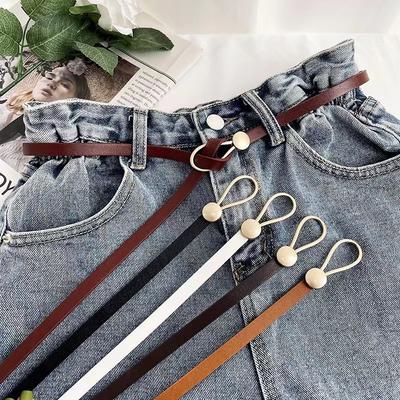 Fashion Women'S Water Drop Buckle Knotted Belt With Skirt Sweater Suit Coat Waist Decoration Thin Belt