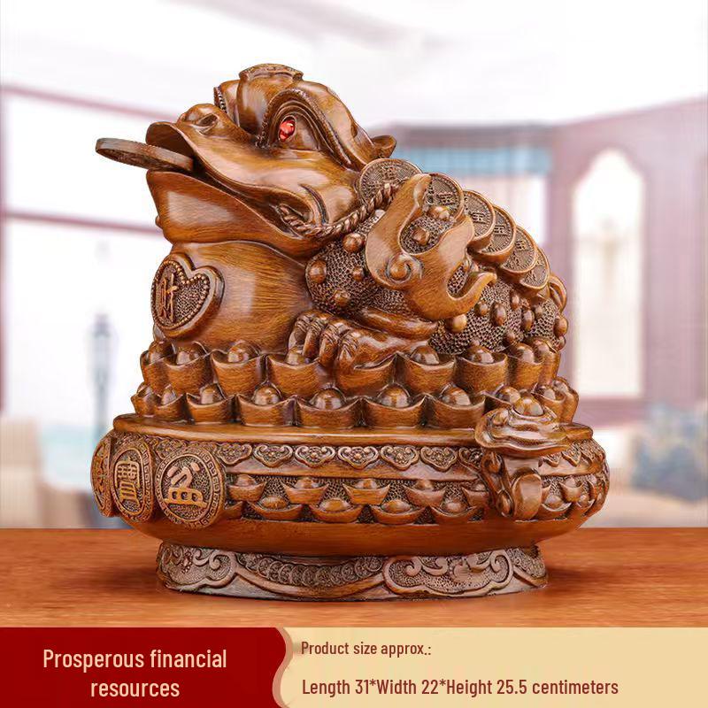 Golden Toad Treasure Bowl - Money-Attracting Decor for Home or Office