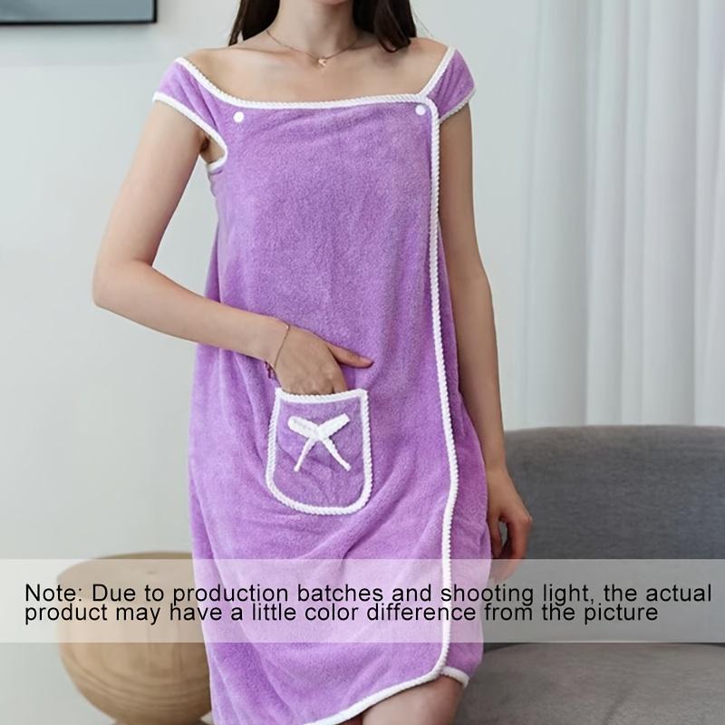 Ultra-Soft Coral Fleece Women's Bathrobe - Hypoallergenic, Perfect for Spa, Pool, Gym, Travel & Home Use