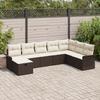 VidaXL 8-Piece Garden Sofa Set with Cushions Brown Poly Rattan 3358927