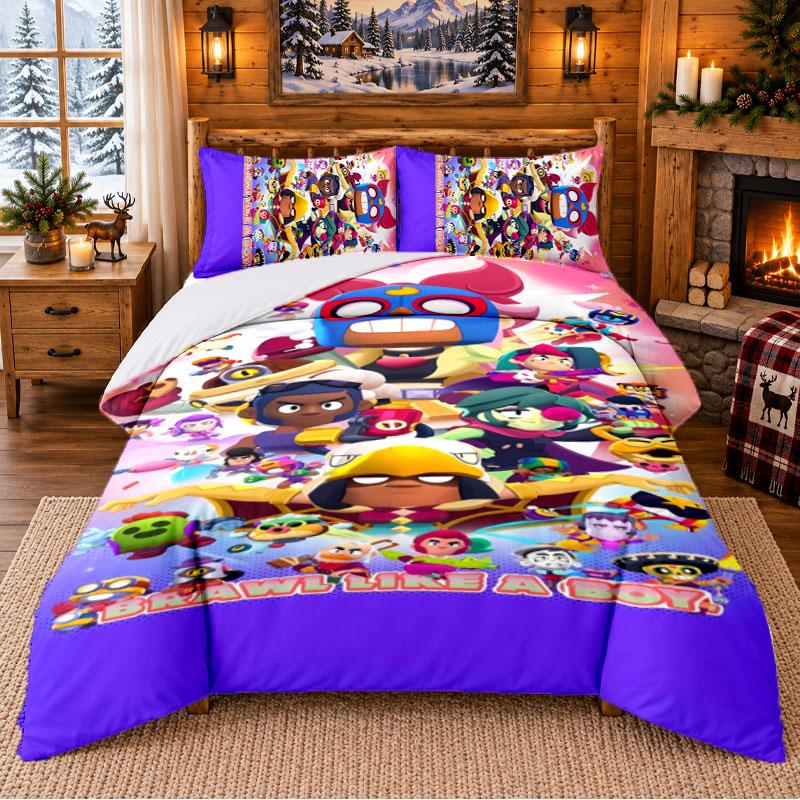 Roblox Pattern Bedding 3Pcs Set Bed Sheet And Pillowcases For Indoor Bedroom