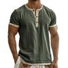 Men's Breathable Solid Color Pleated T-shirt Men's Casual Contrast Color Short Sleeve T-shirt