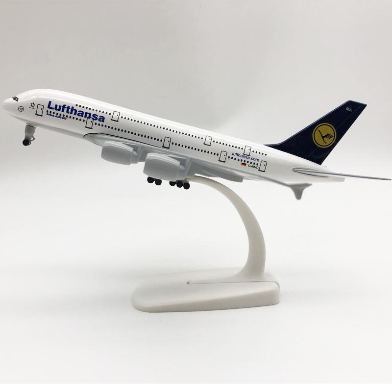 20cm Statisches Simulationslegierungsflugzeug Lufthansa A380 Fluggesellschaften Flugzeugmodelle Mit Fahrwerk Kindergeschenke Sammlung Flugzeugspielzeug