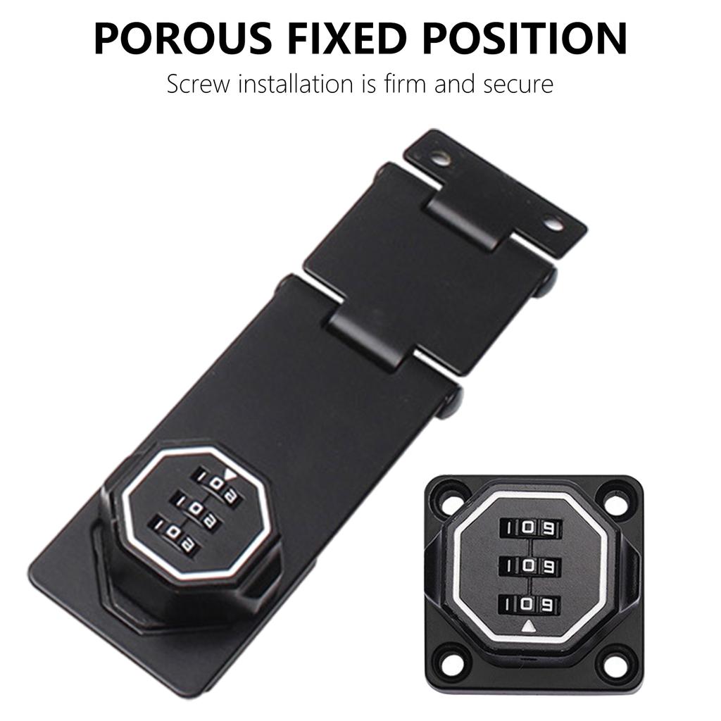 Cabinet Keyless Lock 3-Digit Combination Lock Cabinet Password Hasp Lock for Small Door Cabinets Barn Door Bathroom