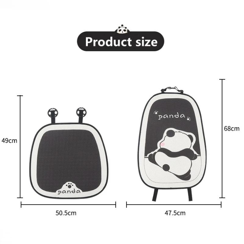 Universal Car Seat Cushion Backrest Ices Silk Material Comfortable Breathable Protector Mat Cartoon Panda Style Four Season Pad