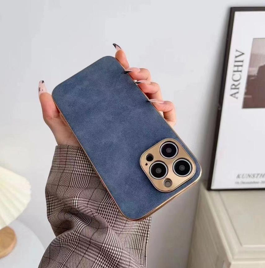 Electroplated Suede Protective Case for iPhone 14/13 Pro Max
