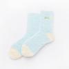 Fleece Lined Thickened Mid Calf Socks Solid Color Embroidered Coral Velvet Socks for Women Girls Macaron Colored Warm Postpartum Fleece Socks