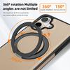 For iPhone 17 Case with Ring Kickstand Compatible with MagSafe PU Leather Back Cover