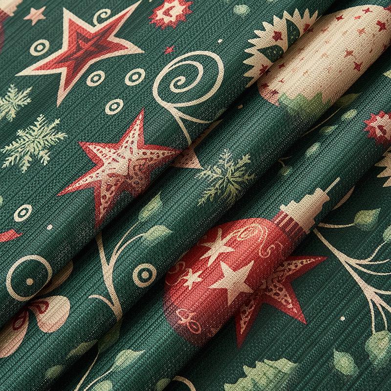 Americké vánoční zatemňovací závěsy: Slavnostní potištěná látka pro domácí dekoraci