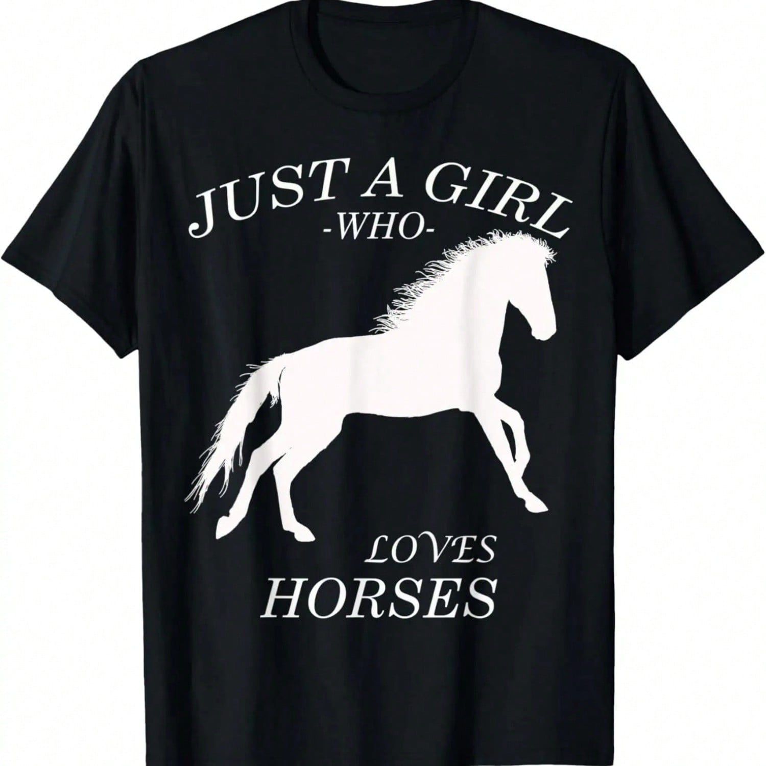 Just A Who Loves Horses T-Shirt S разноцветный