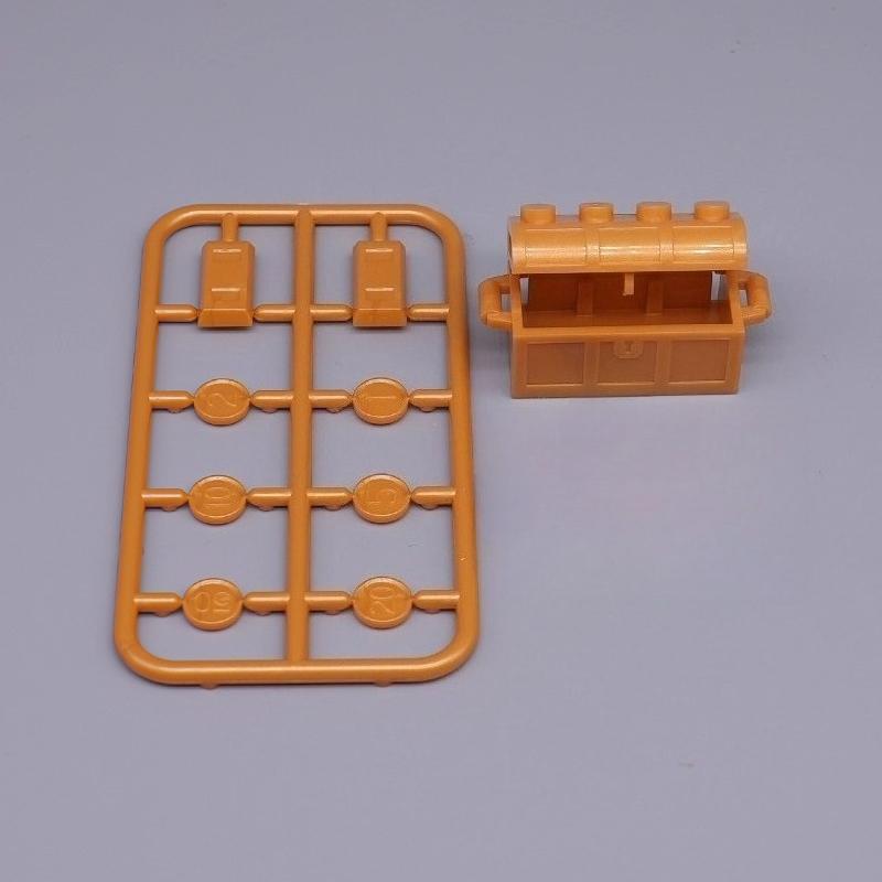 MOC City Treasure Series Set Accessories Building Blocks Gold Ore Silver Crystal Diamond Box Gold Key Dollar Cash Brick Kid Toys
