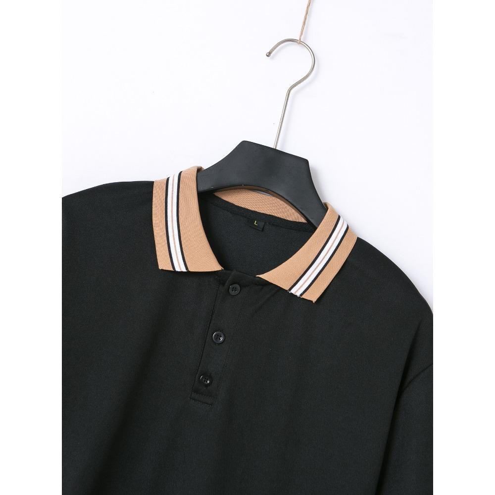 Men's Summer Casual Sports Solid Color Short Sleeved Polo Shirt