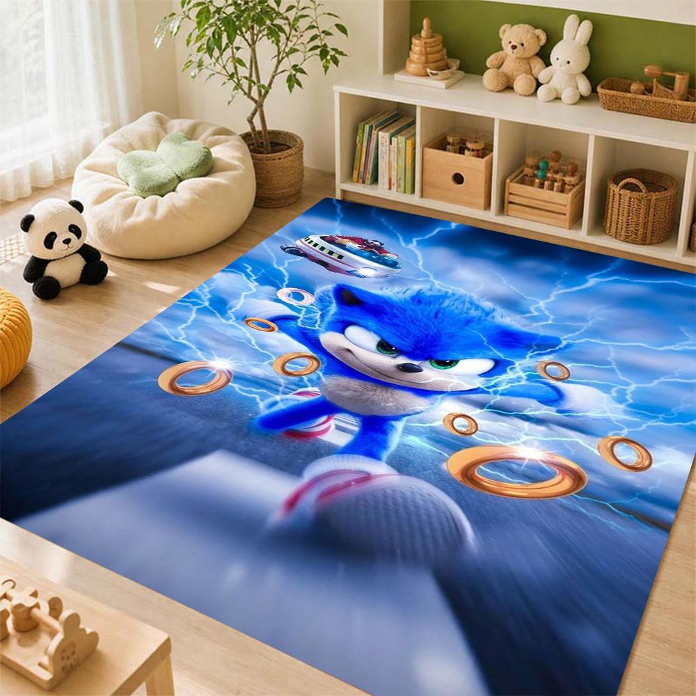 Sonic Hedgehog Carpet Floor Mat Shaggy Rug 8X10 Rug Kids Room Rug Kitchen Floor Mat Fast Drying