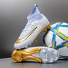 Kids High-Cut Football Cleats Grass Fields TPU Sole Breathable Mesh Lining Lace-Up Design Youth Sizes 31-40