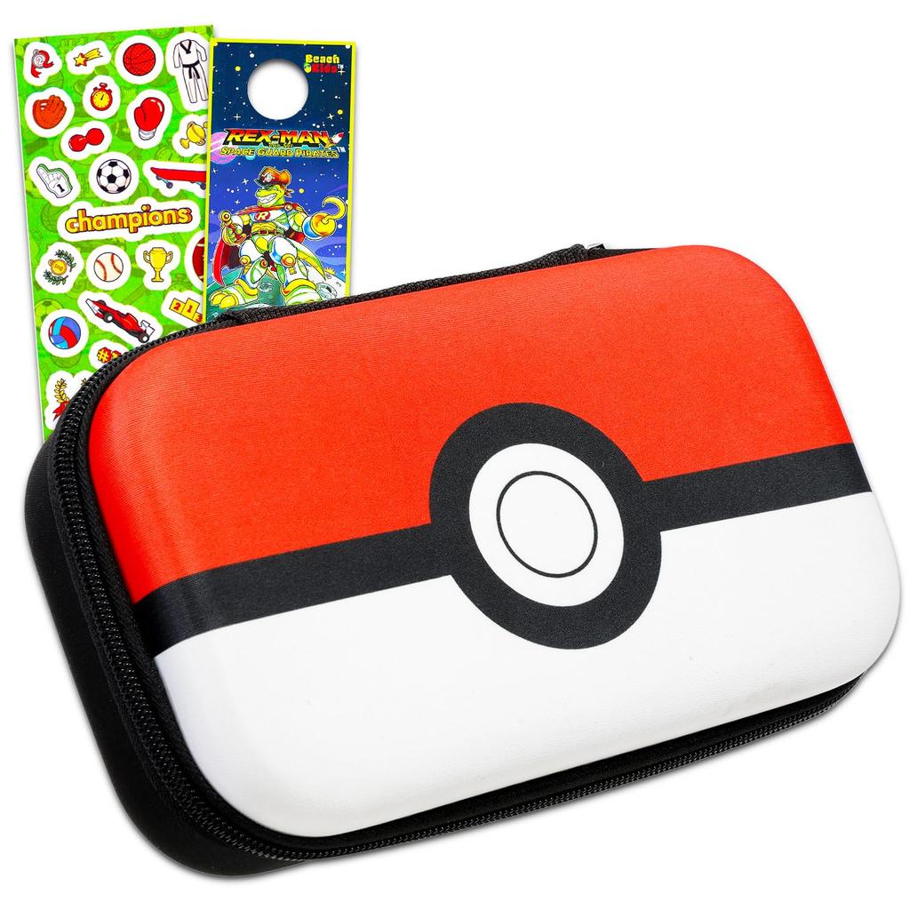 Pokemon pencil box set - video game school supplies bundle Pokeball case bookmark stickers more stationery children boys girls toddlers