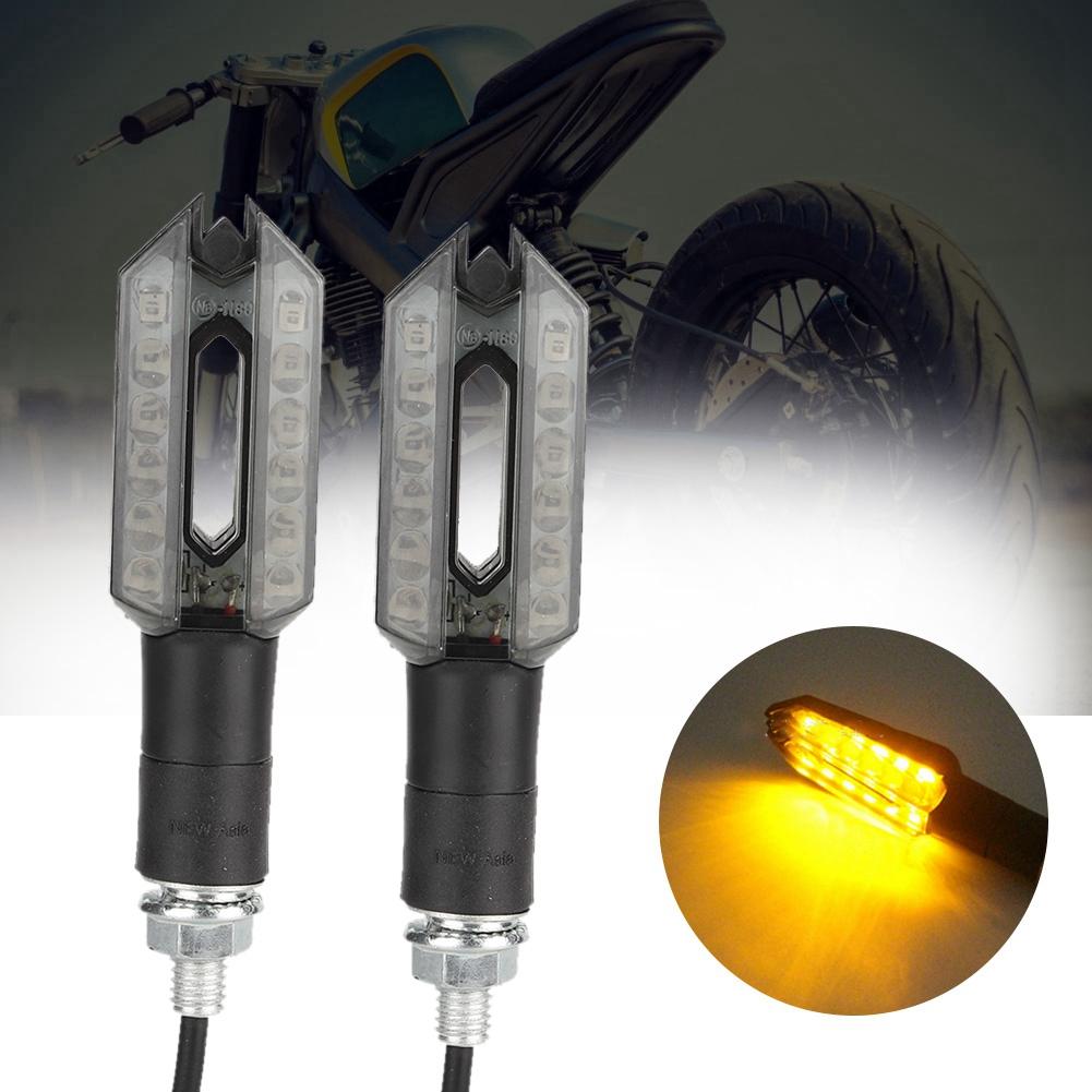 1 Pair Universal LED 12V Motorcycle Turn Signal Lamps Yellow Light Modified Accessories