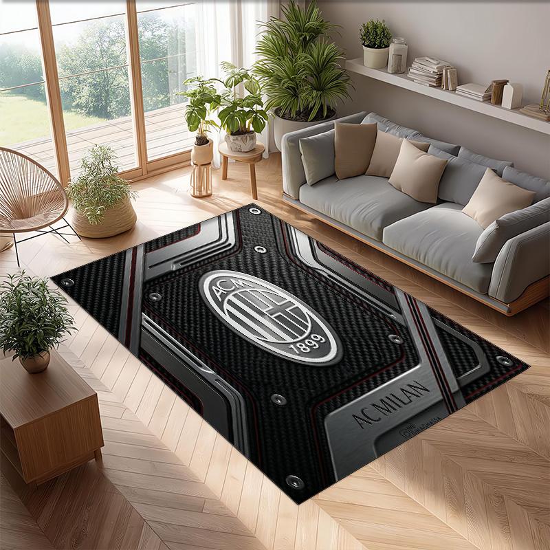 AC Mailand Bedruckter Flanell Teppich Rutschfest Weicher Polyester Boden Teppich Indoor Dekor Matte für Schlafzimmer Wohnzimmer Sofa Spielzimmer Heimdekoration