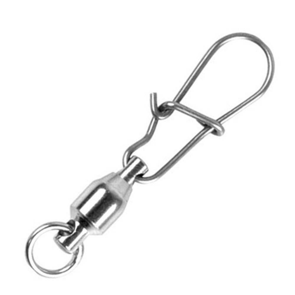 Stainless Steel Fishing Swivel Snap Connectors 3 Sizes 10 Pieces for Angling