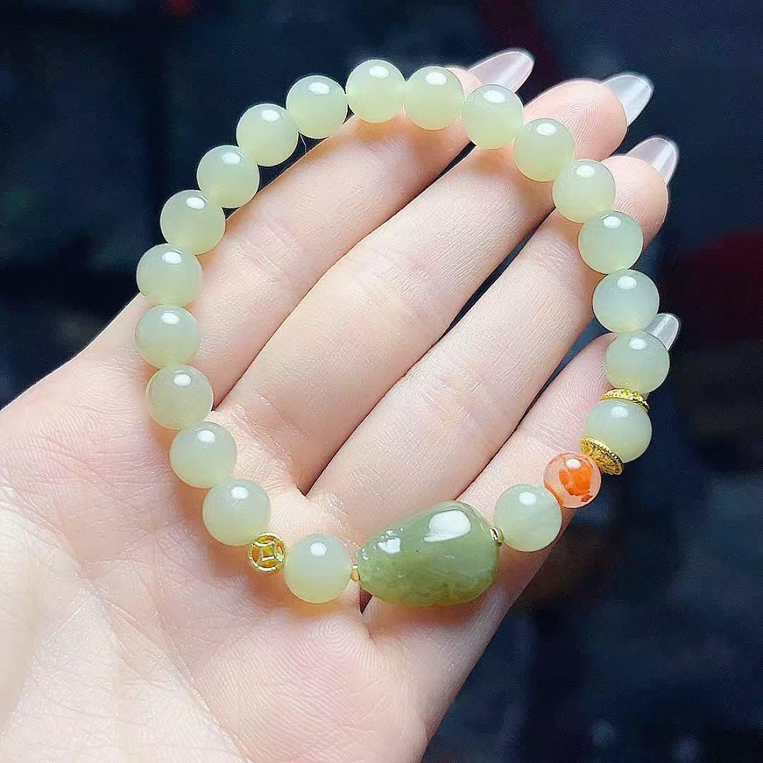 Exquisite Unisex Pixiu Hetian Jade Bracelet - Simple, Versatile Fashion Accessory