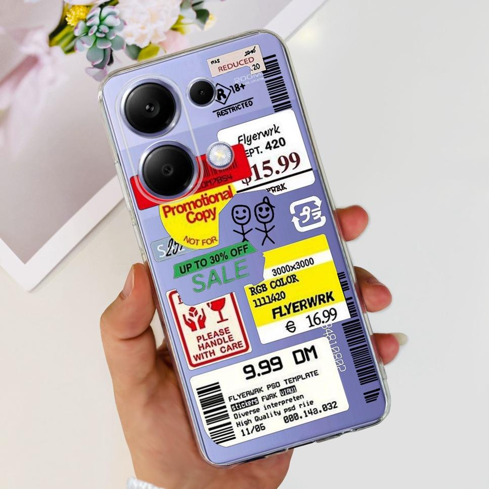 For Xiaomi Redmi Note 13 Pro 4G Case Beautiful butterfly flower TPU Soft Silicone Cover For Xiaomi Poco M6 Pro Bumper Phone Case