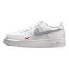 Nike Air Force 1 Low White Wolf Grey Crimson Mini Swoosh (GS) Kids Sneakers Wolf-Grey-Crimson FD9772-100