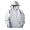 Felpa con cappuccio e zip in cotone color caramella per ragazzi e ragazze - Felpa con colletto alto e tasche, 110-170 cm, 280g, Versione tinta unita.