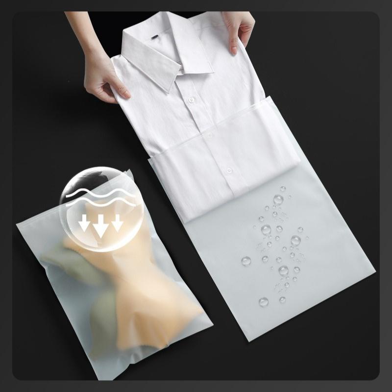 Reusable Travel Storage Pouch There Are Breathable Holes Thick Frosted Clothing Zipper Pocket Underwear Hoodie Jacket Moisture Dust-proof Plastic Bag