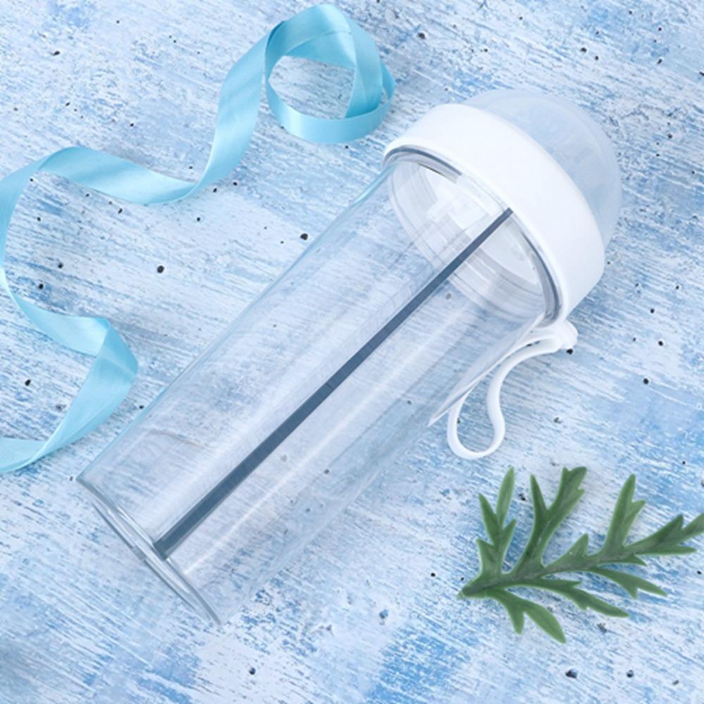 Dual Mouth Water Bottle With Tubes Large Capacity Cup Dual Drink Cup  Fruit Tea Drink белый