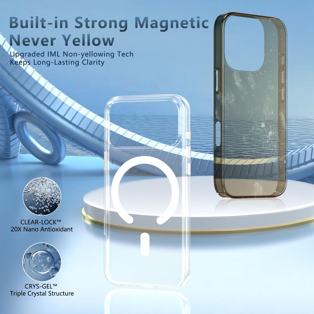Tempered Glass Transparent for Phone Case for For Iphone 17 Pro Max 17 Air Non-Yellowing Clear Hard PC Bumper Cover