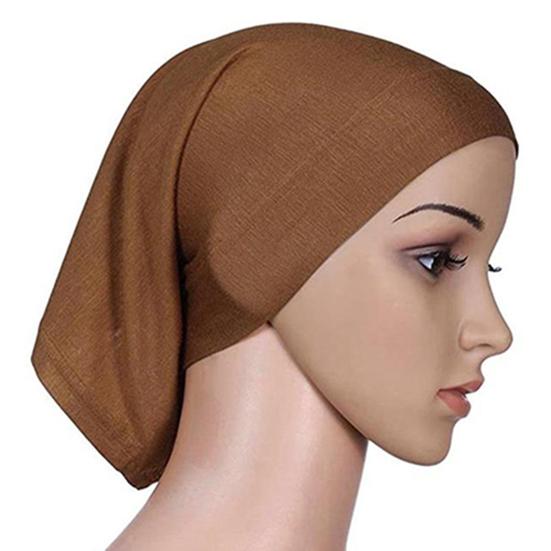 Headscarf Cap Delicate Adjustable Mercerized Cotton Solid Color Head Wrap for Daily Wear