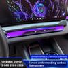 ABS Carbon Fiber For BMW 5 Series I5 G60 2024-2026 Car Center Console Navigation Screen Lower Panel Decorate Sticker Accessories