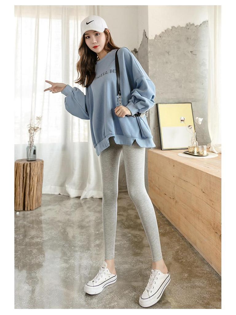 Women's High Waist Slimming Modal Leggings - Thin, Elastic, Plus Size, 9-Point Length for Spring and Autumn