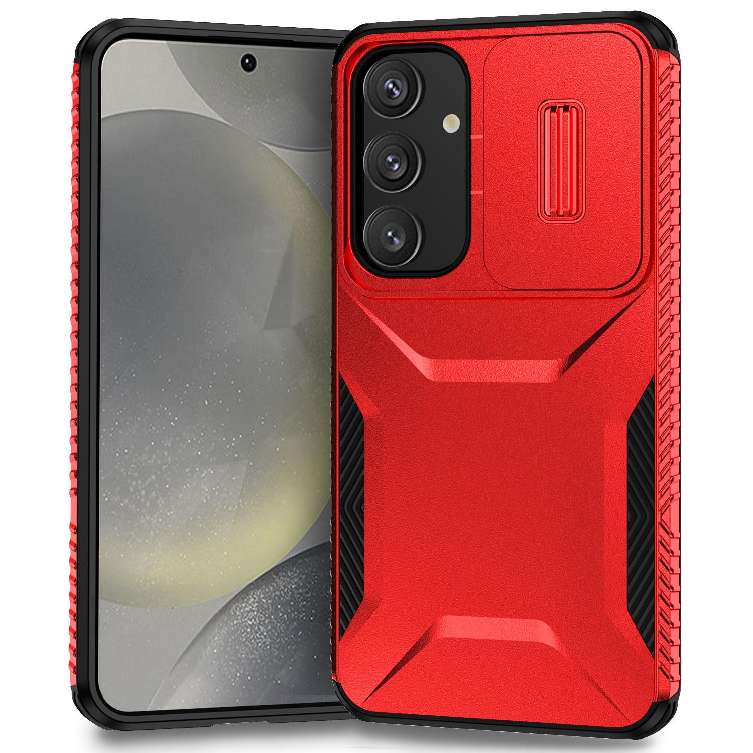 

For Samsung Galaxy S25+/S24+ Phone Case with Slide Camera Cover PC+TPU Material E