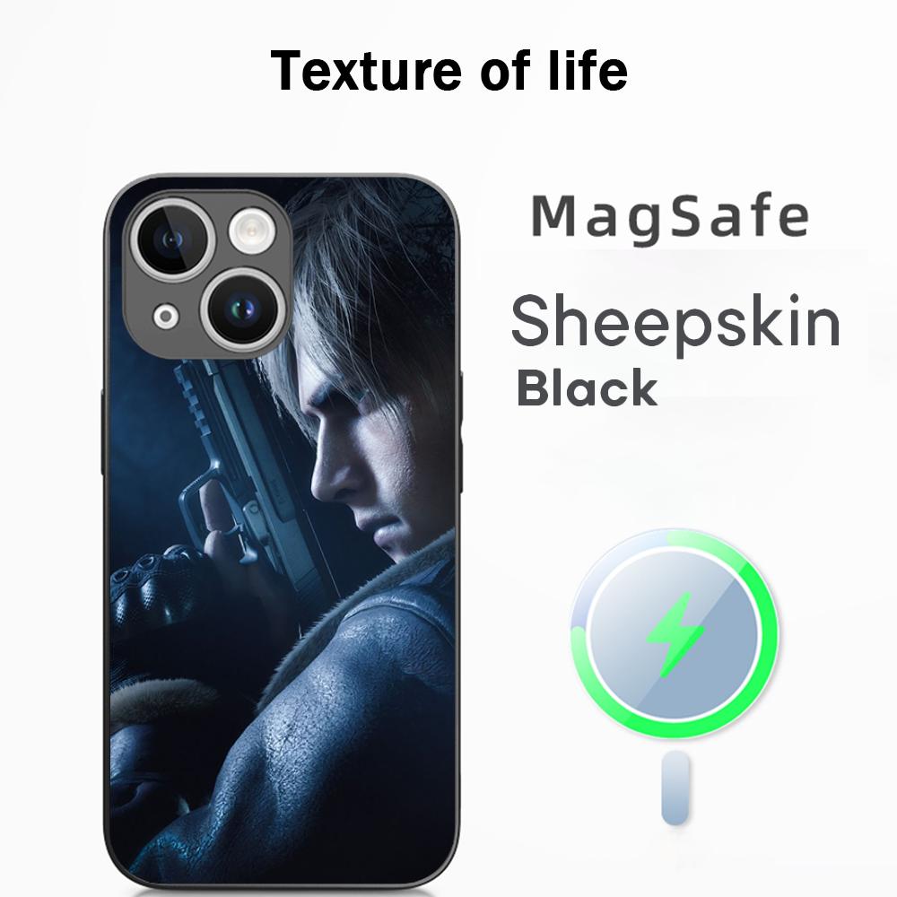 Ada wong X Leon hot game poster Phone Case For iPhone 17 16 15 14 13 12 Plus Pro Max  High-end Luxury Magsafe Sheepskin