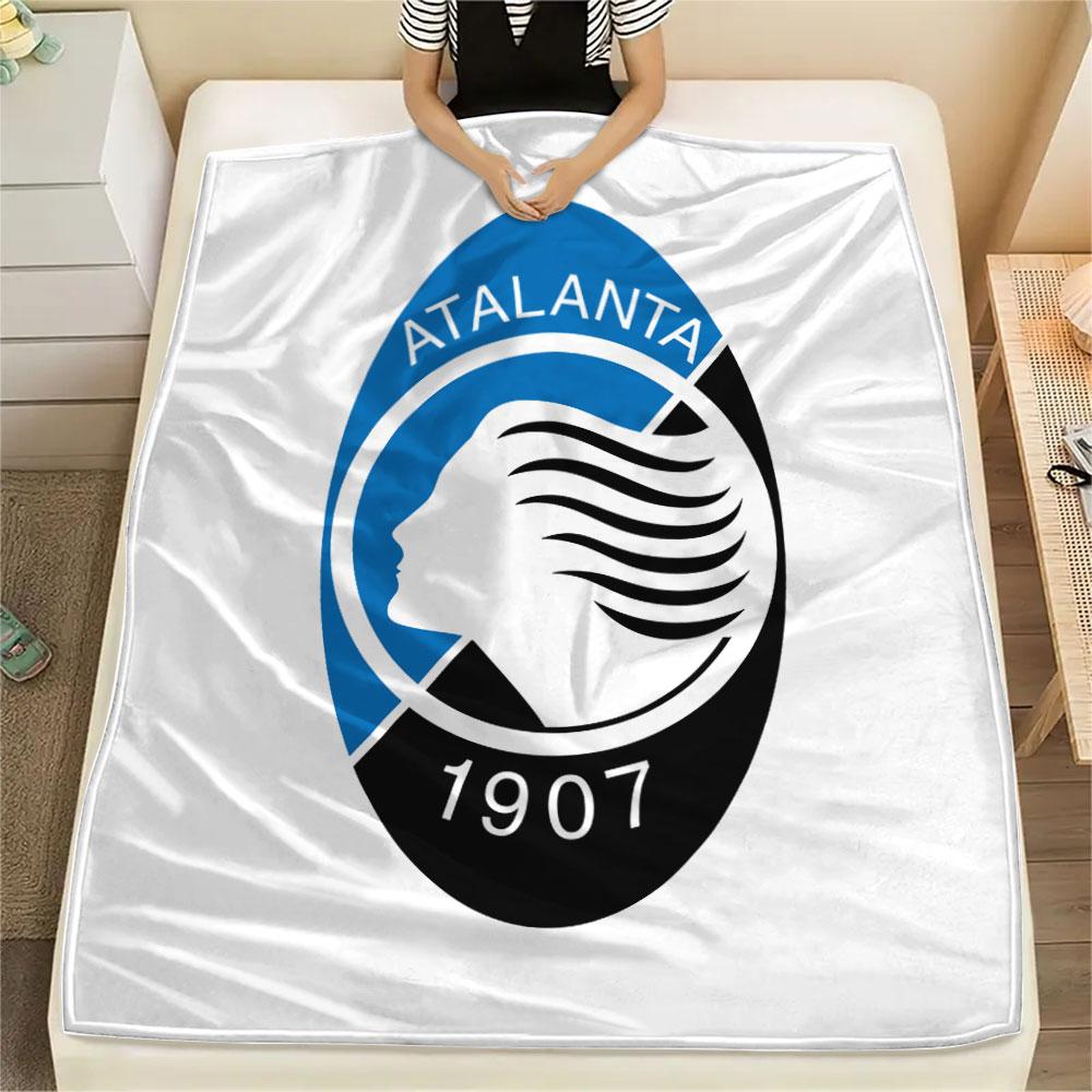 Coperta in Flanella Stampata Atalanta BC, morbido plaid per camera da letto e divano, lavabile, merchandising per tifosi di calcio, ottimo regalo.