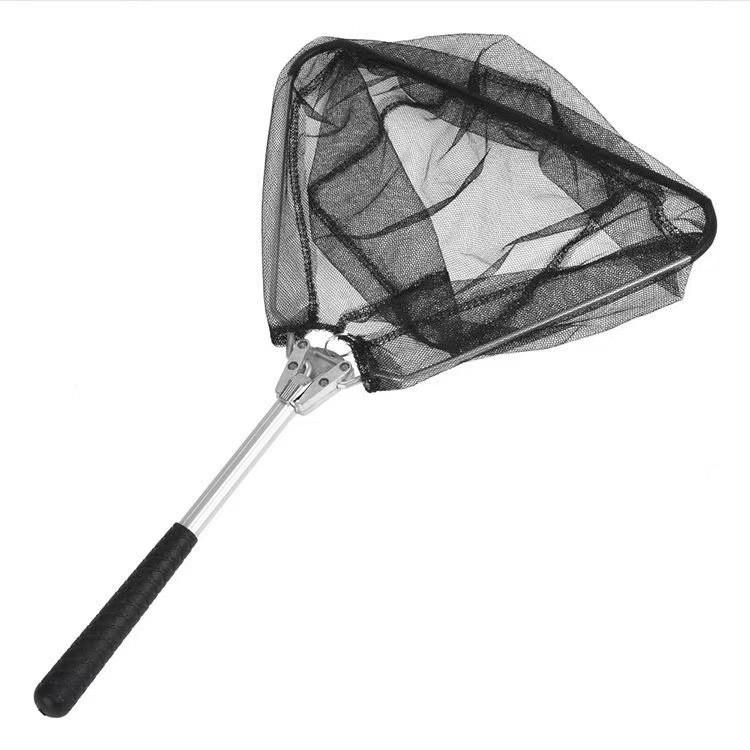 Aluminum Alloy Triangular Foldable Short Handle Fishing Net For Fly Fishing And Stream Use