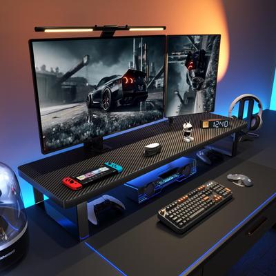 Gaming-Schreibtisch- und Monitorständer mit Stauraum