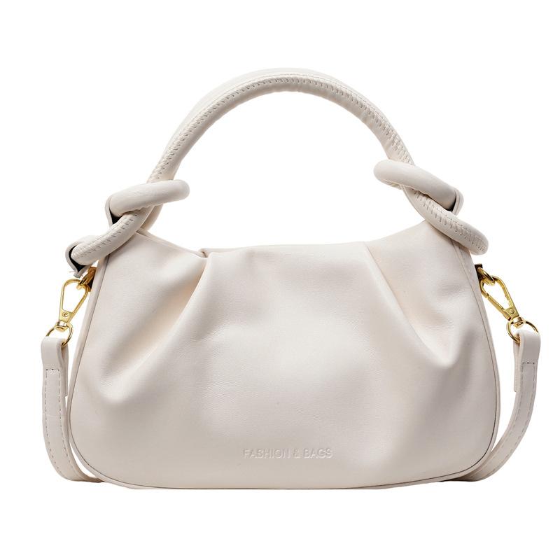 Women's Spring and Summer Niche Design Crossbody Bag Retro and Fashionable Hand-held Pleated Small Bag