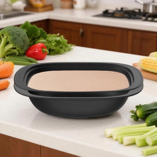 2Pcs Baking Mat Non-Stick Coating Heat Resistant Dishwasher Safe Non-stick Oven Liner Reusable Steam Cooking Accessory for Thermomix TM7