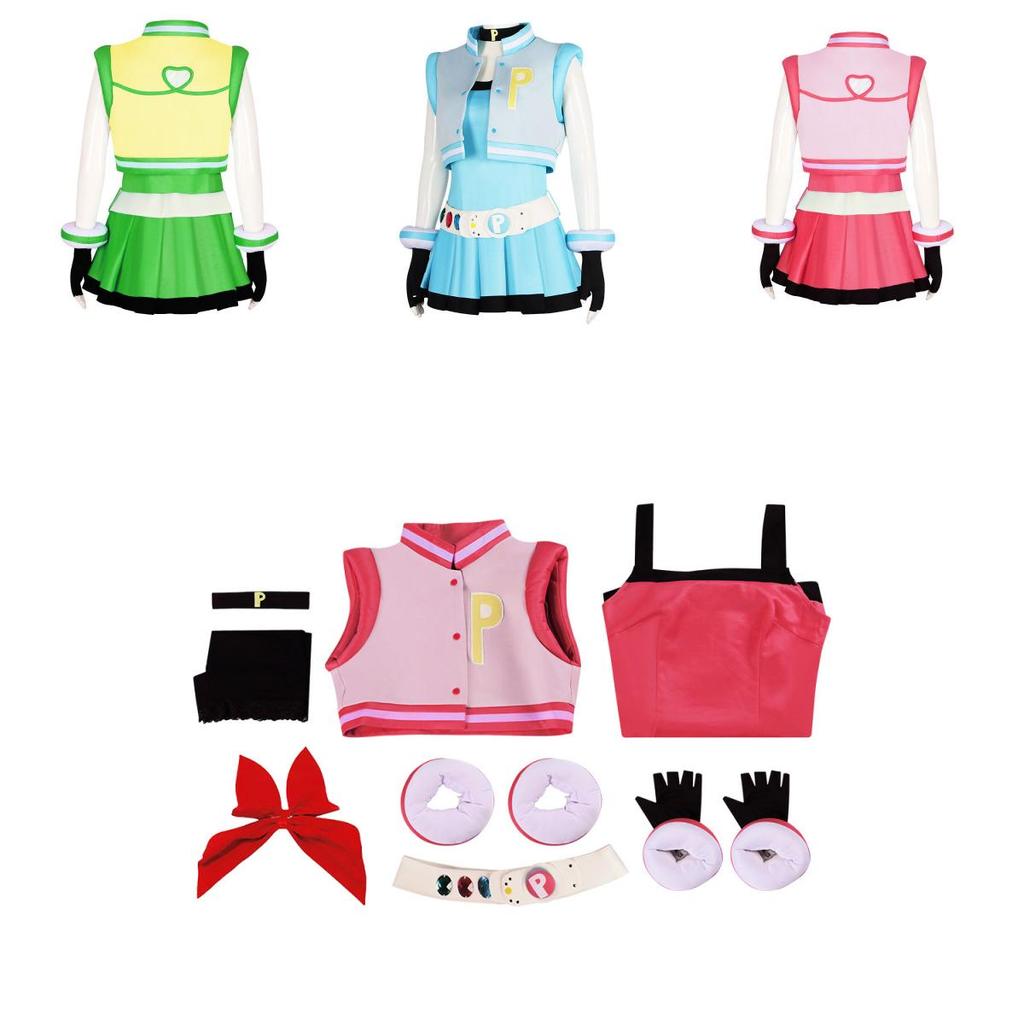 Süßes Powerpuff Girls Cosplay-Kleid im Anime-Stil, ideal für Theater- und Halloween-Partys