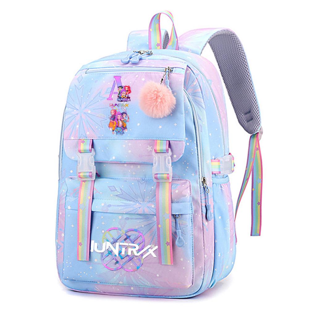 Niedlicher K-Pop Dämonenjäger Aufdruck Große Kapazität Wasserdichter Rucksack Teenger Schüler Mädchen Junge Schultasche Buchtasche Damen Reisetasche