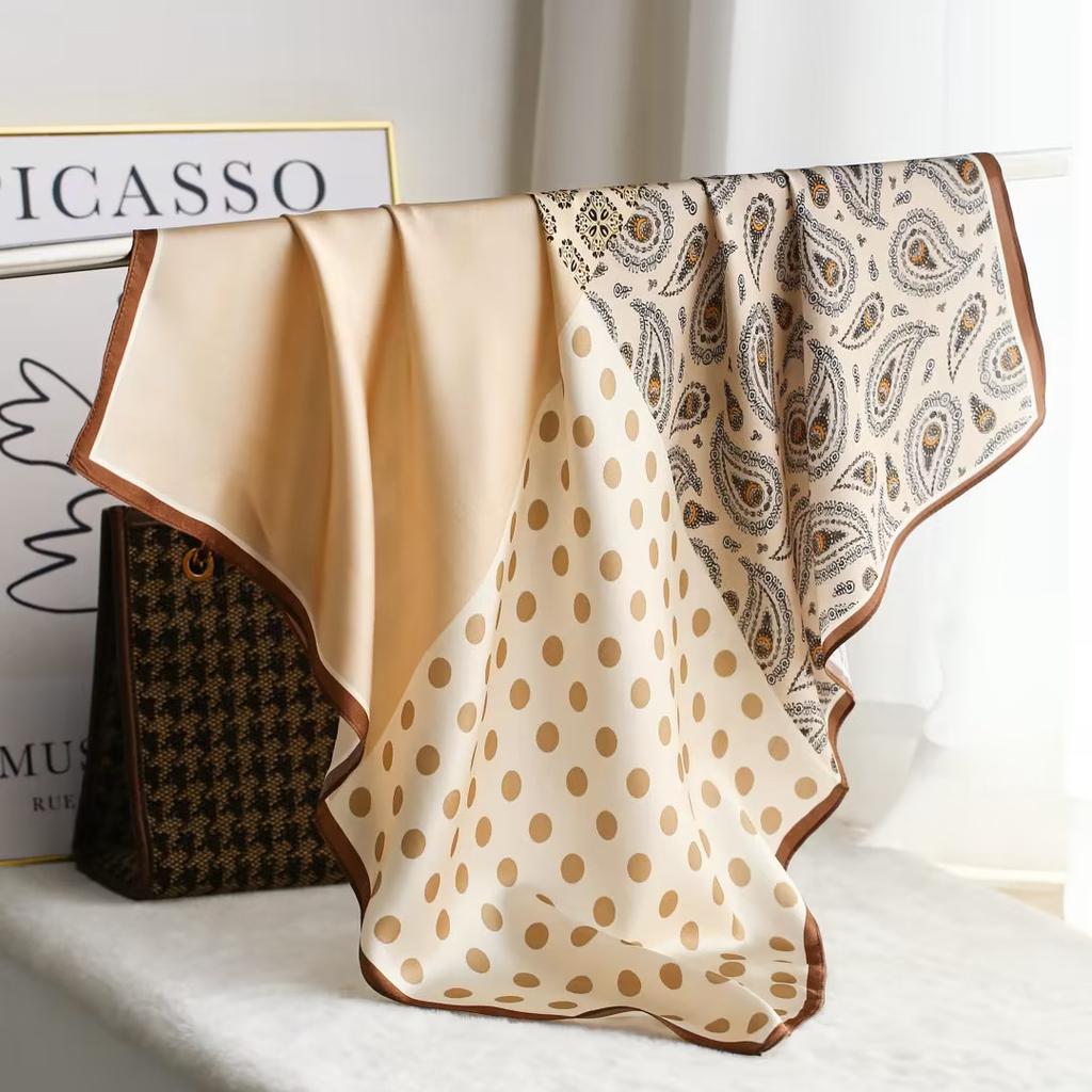 New 100% Natural Silk Scarf Square Female Fashion Beach Pashmina Bufanda Women Shawl Wraps Bandana 65cm Scarves Foulard Echarpe