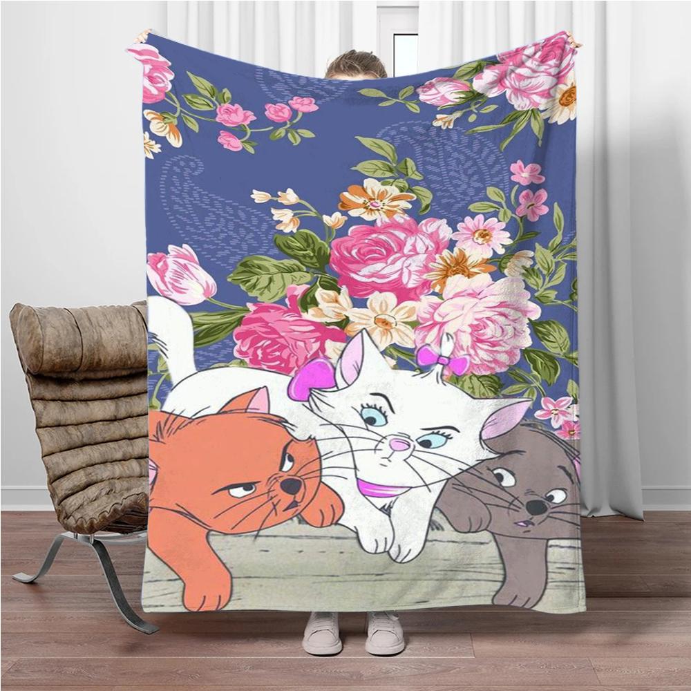31 Style Disney Cute Cat Marie Printed Blanket Soft Warm Throw Flannel For Children And Adult Bed Sofa Outdoor Travel Girl Gifts