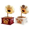 Antique Gramophone Music Box With Mechanical Hand Crank Operations Phonograph Ornament for Decorative and Gift Giving