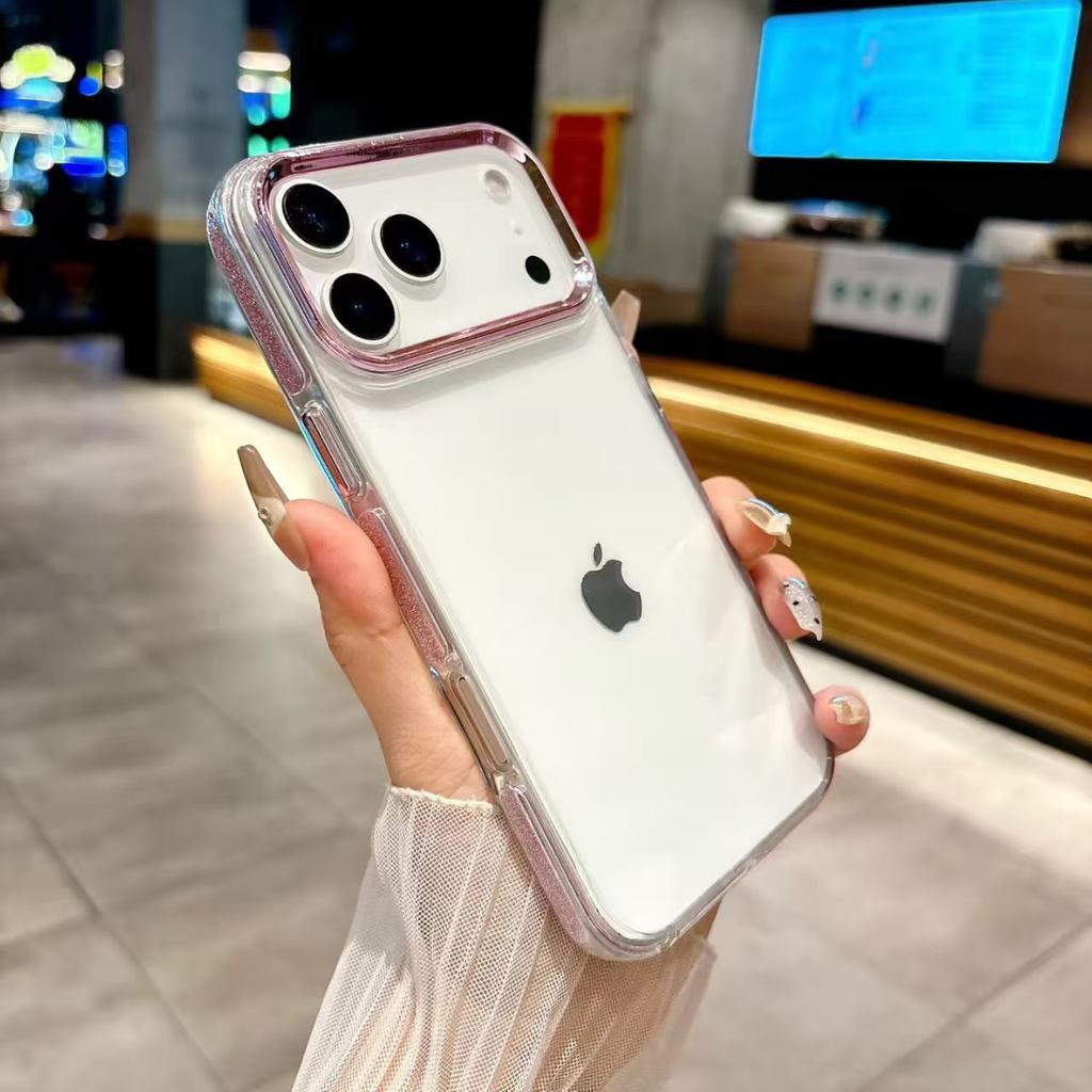 Luxury Sparkling Transparent Phone Case for IPhone 17 16 15 14 13 12 11 Pro Max 17 Air Shock Protection Cover