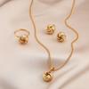 3pcs Set Fashion Creativity Geometry Stereo Knotting Pendant Necklaces Earrings Rings for Women Charm Jewelry Set Accessory Gift