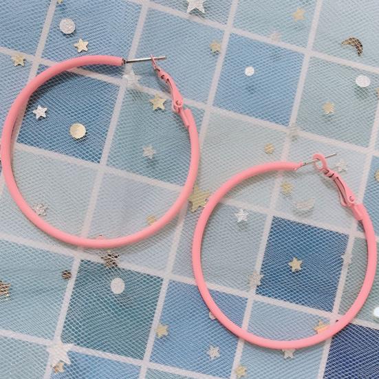 Creative Big Circle Charm Hoop Earrings Candy Color Women Party Jewelry Gifts