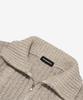 OTHERFITS Cable High-Neck Knit Zip-Up (Beige)