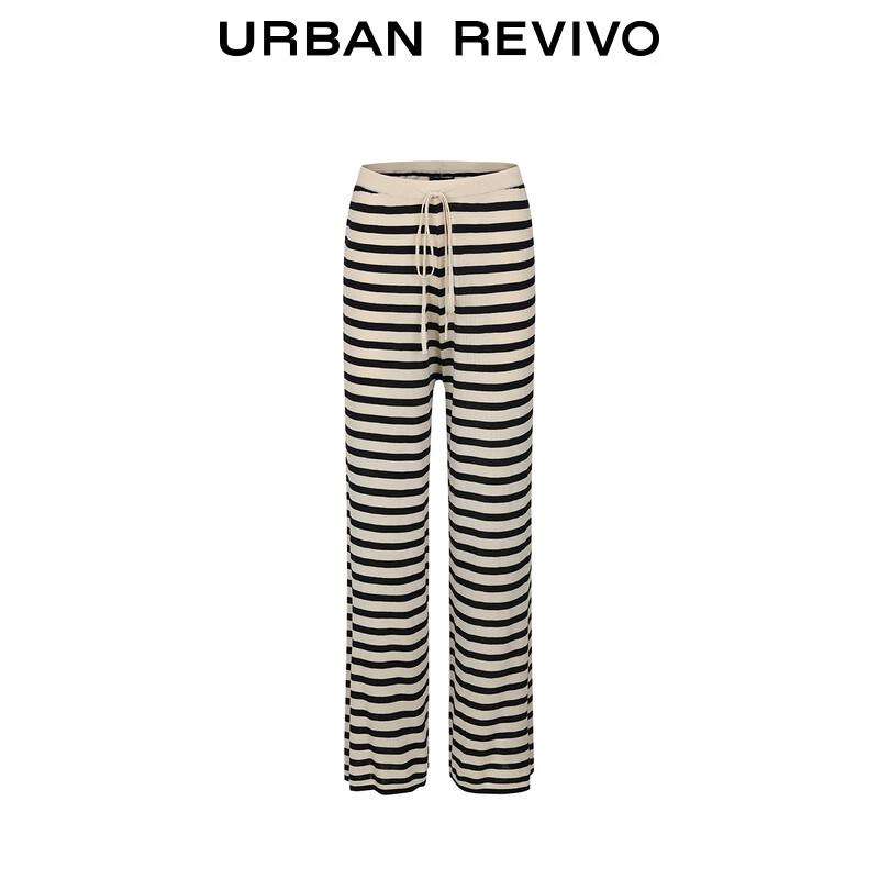 UR Women's Textured Striped Drawstring Knit Pants