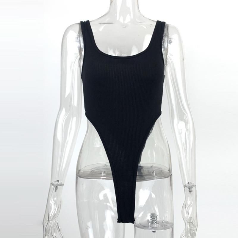 

GMXIA Летний женский сексуальный облегающий жилет без рукавов из хлопка с U-образным вырезом и высоким разрезом L чёрный